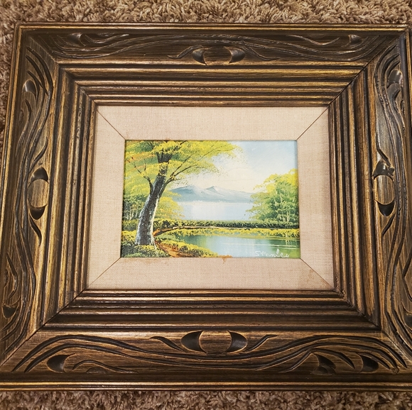 None Other - STANLEY RIVER TREE LANDSCAPE OIL ON CANVAS PAINTIN
